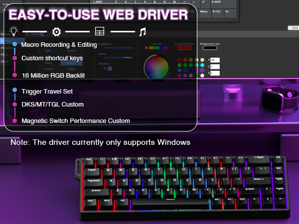 AULA WIN68 HE magnetic keyboard with web driver