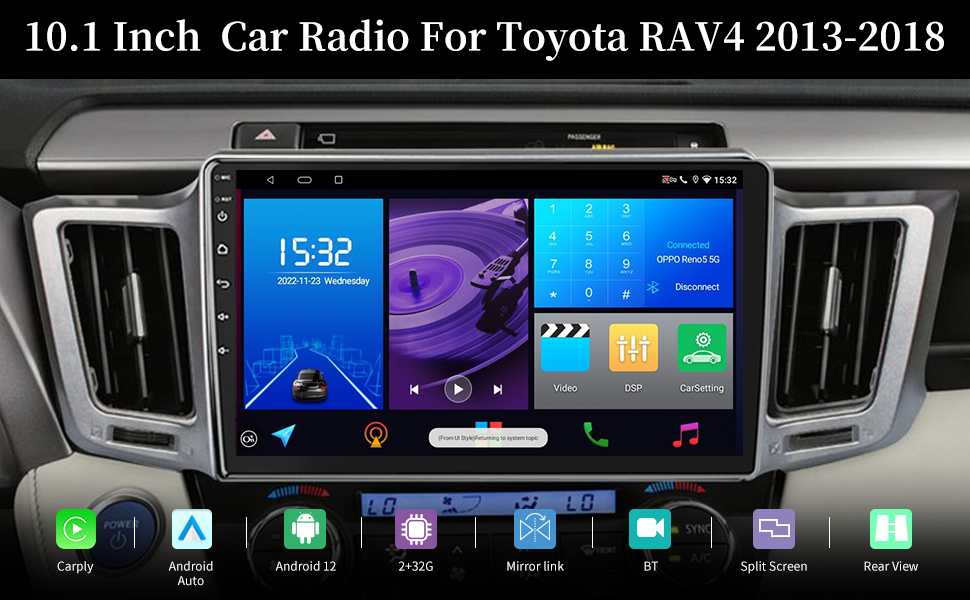 Android 12 Toyota Rav4 Radio Replacement Car Stereo for