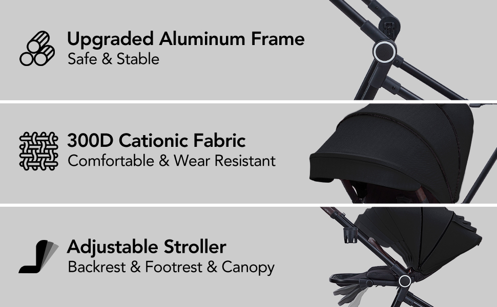 Foldable Baby Stroller, High Landscape Pushchair for