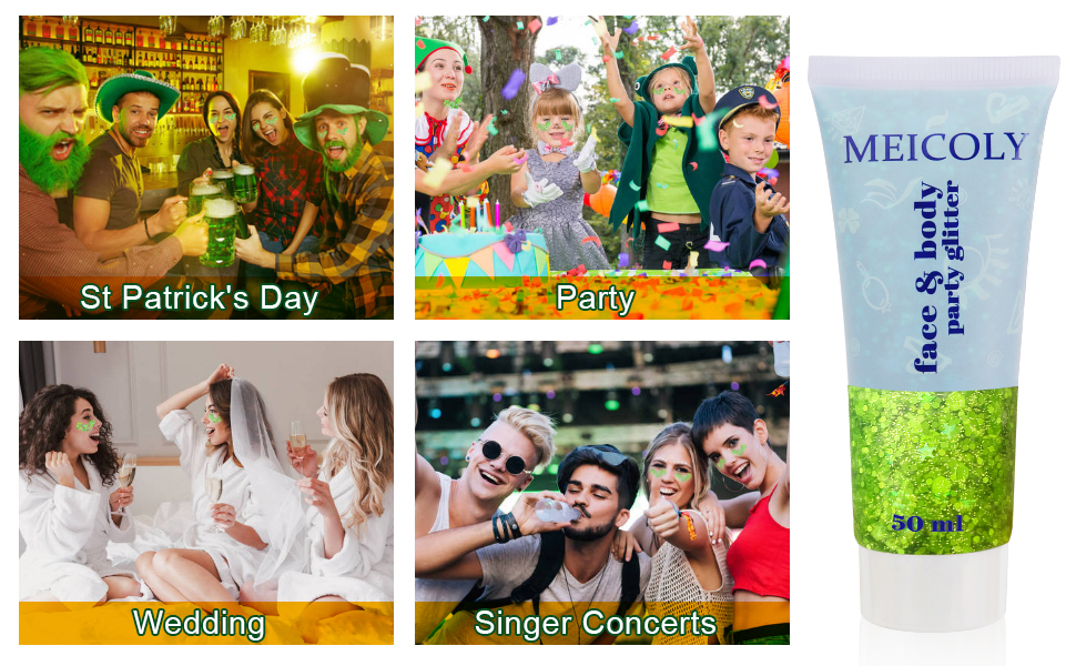 lime green body glitter