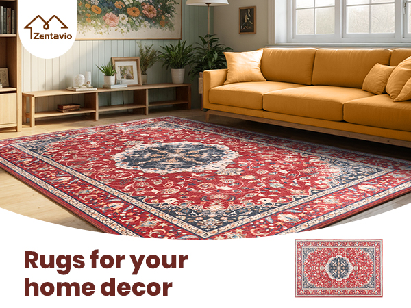 Amazon.com: Zentavio 8x10 Washable Area Rugs, Vintage Non