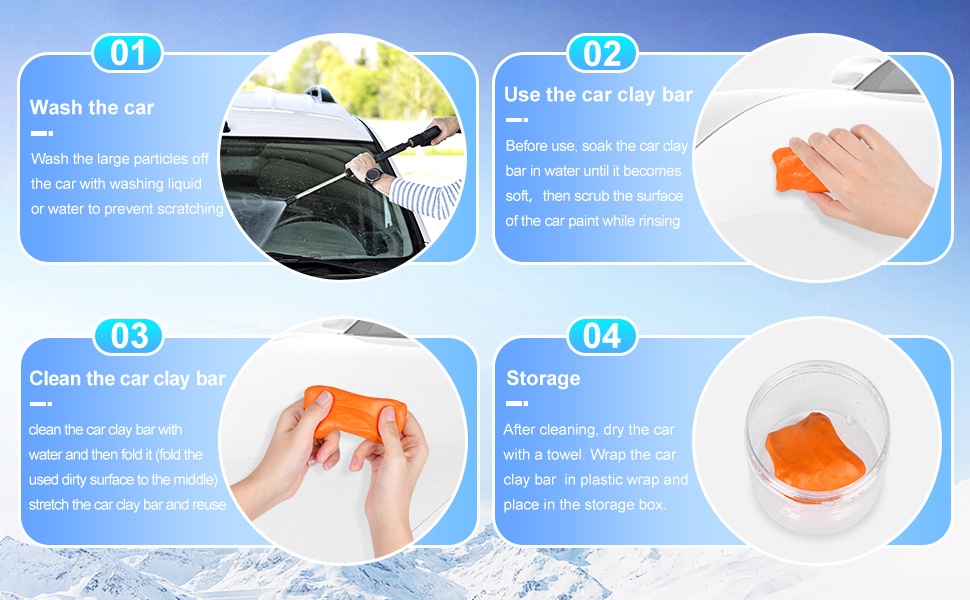 Clay Bar, 3 Pcs x 100g Clay Bar Kit, Premium Clay Bar for Car Detailing