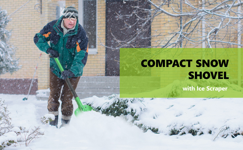 スノー Amazon.com : 31.5'' Compact Snow Shovel with Ice Scraper, 3