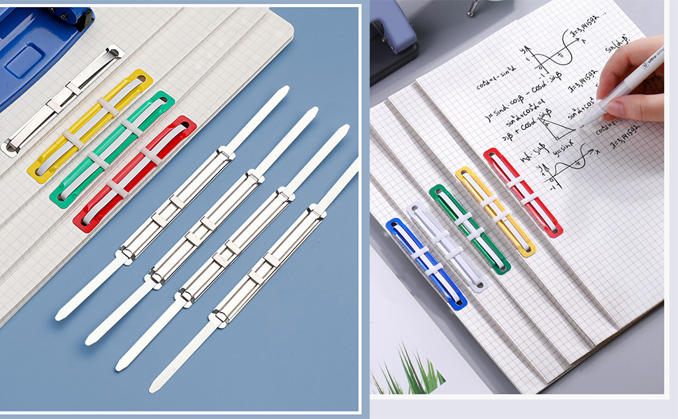 200pcs Prong Fasteners Set with 2 Hole Punch,Paper