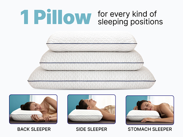 cooling pillows for sleeping, memory foam side, foam side sleeper, memory foam gel