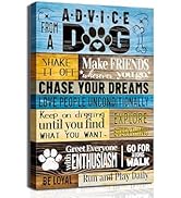 Funny Dog Saying Canva Wall Art Rustic Farmhouse Inspirational Quotes Dog Picture Cute Pets Rules...