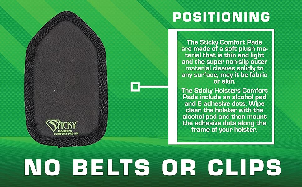 Sticky Holsters Comfort Pads for Kydex Holsters for Men