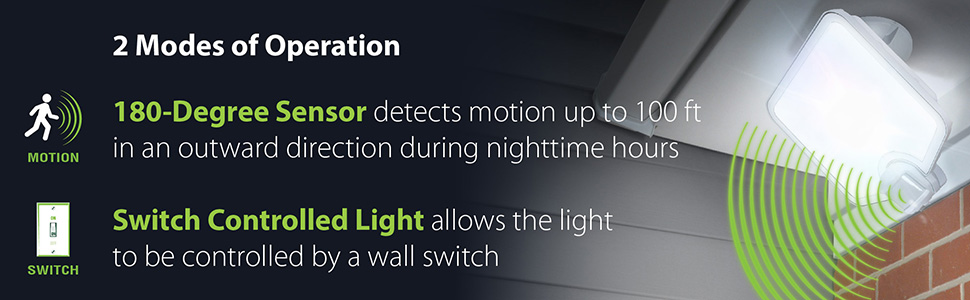 2 modes. Motion Detect or Switch control