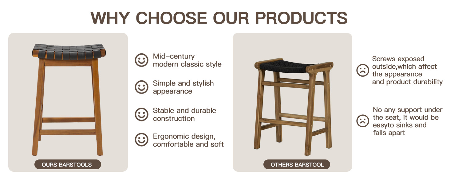 skillmaid Counter Height Barstools Set of 426" Faux