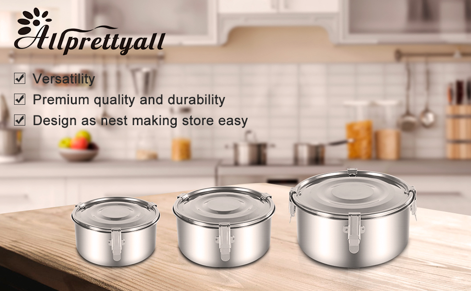 Leepenk Premium Stainless Steel Food Storage Containers 304 Grade The