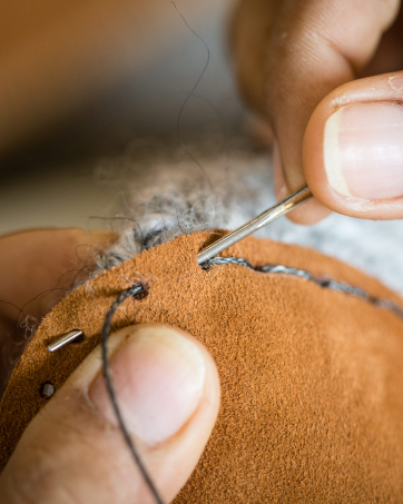 Handstitched leather sole