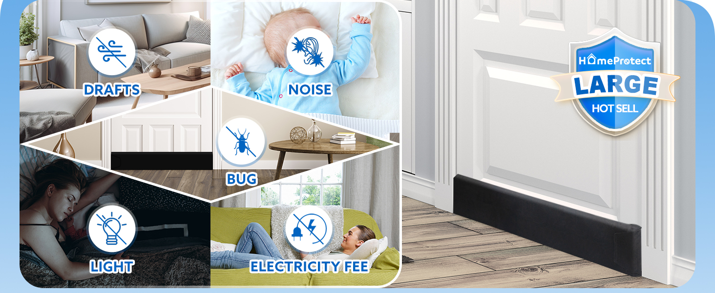 HomeProtect Single Side Door Draft Stopper 36 Inch Huge