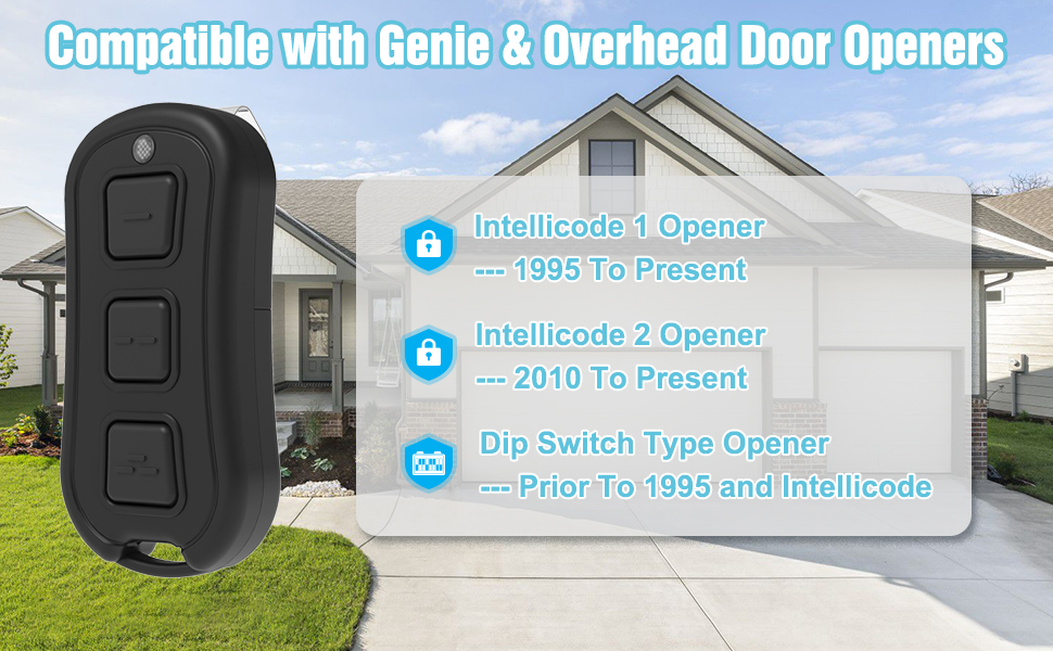 Genie/Overhead Door Opener Remote with Intellicode Security Code and 9