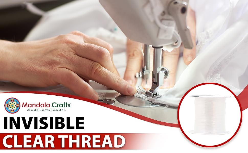 Mandala Crafts 0.2mm Nylon Invisible Thread for Sewing