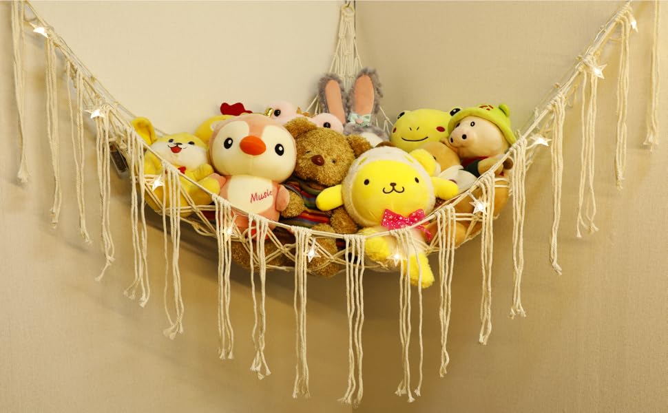 Boho Stuffed Animals Net or Hammock Large,55 inch Toy