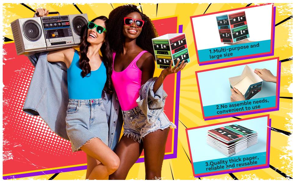 80's 90's Cassette Tape Bucket Centerpiece, 80’s Party