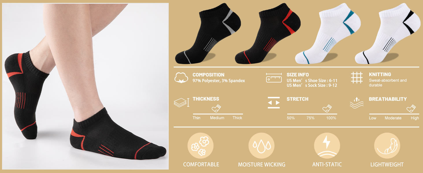 mens black ankle socks