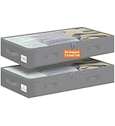 punemi Under Bed Storage Containers with Lid, 2 Pack Large Soft Foldable Storage Bags for Clothes...