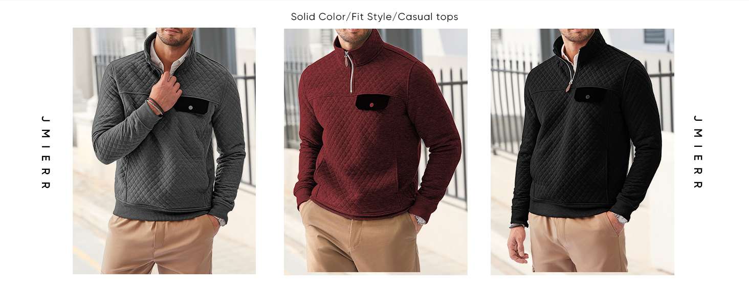 JMIERR Men's Quilted Sweatshirt