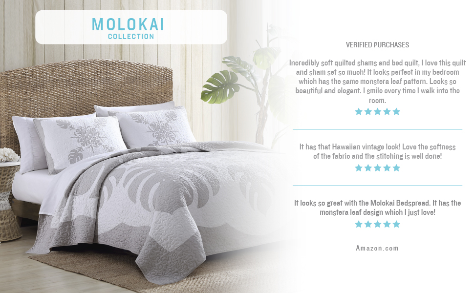 Tommy Bahama King Quilt, Reversible Cotton Bedding, Lightweight Home