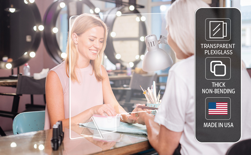 Plexiglass Sneeze Guard Protective Freestanding Shield