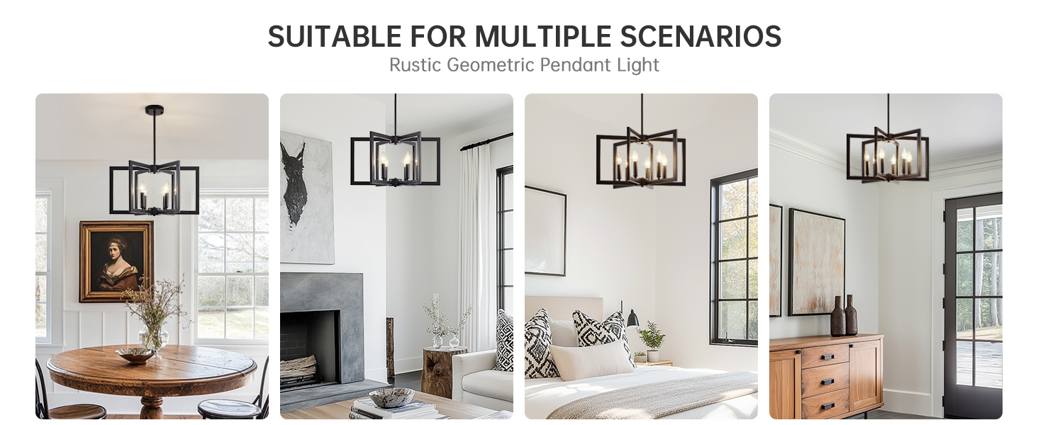Farmhouse Pendant Light Fixture Over Table