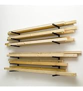 MOOMSINE Lumber Storage Rack Wall Mount, Heavy Duty Metal Wood Organizer with 6-Level Each Shelf ...