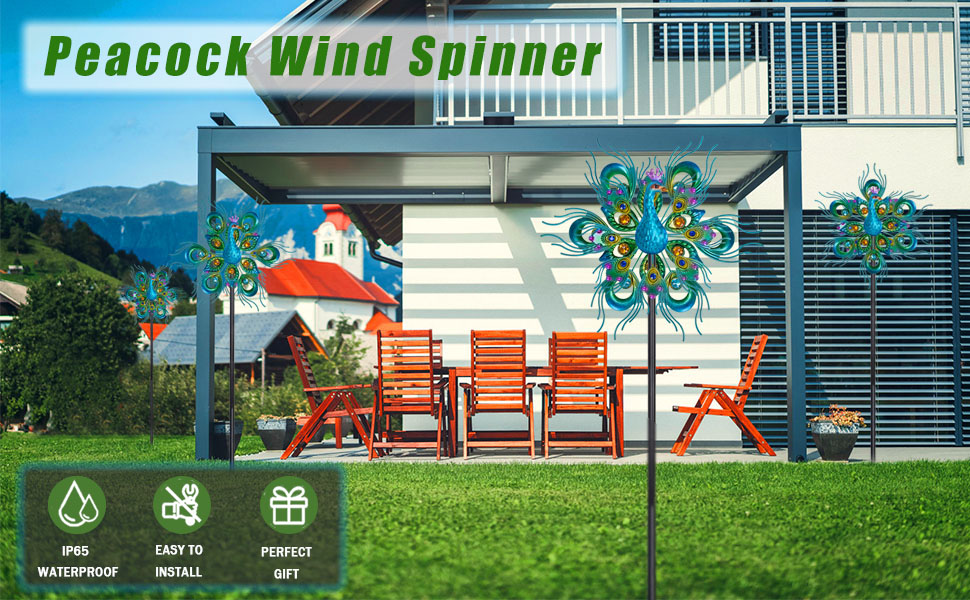 Peacock wind spinners