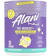 Alani Nu Pre Workout+ Powder Frozen Lemonade, Extra Boost, Sugar Free, 300mg Caffeine, L-Theanine...