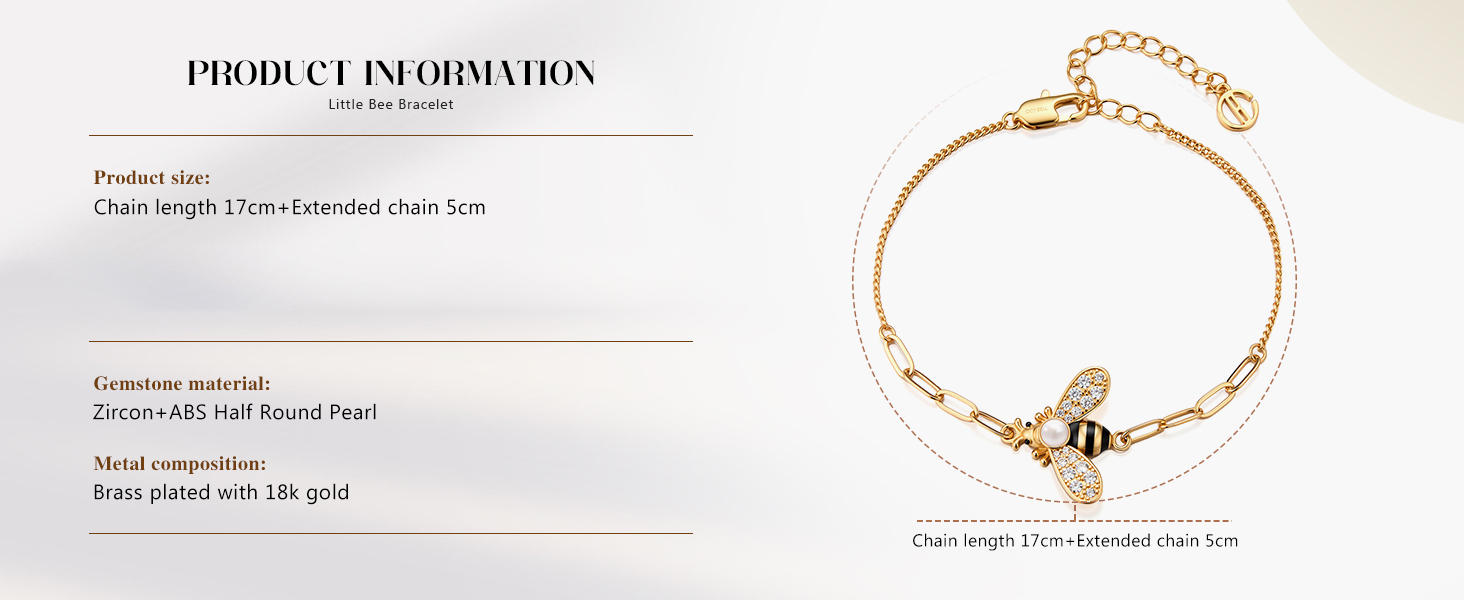 Bumble Bee 18K Gold Plated Bracelets