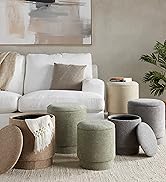 Lifestyle Sweep of all colored ottomans