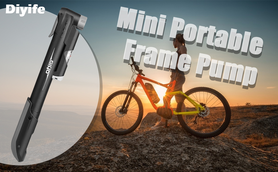 Bike Pump, [Smart Valve] [120 PSI] Diyife Bicycle Pump with Gauge, Mini
