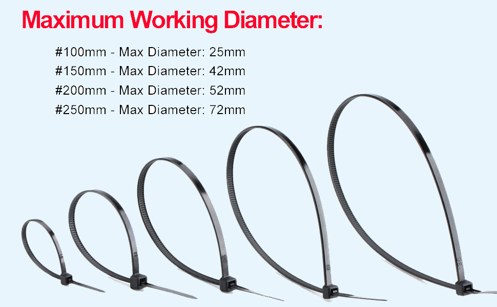 Cable Ties, Zip Ties, 1200 pcs Assorted Sizes 4+6+8+10inch