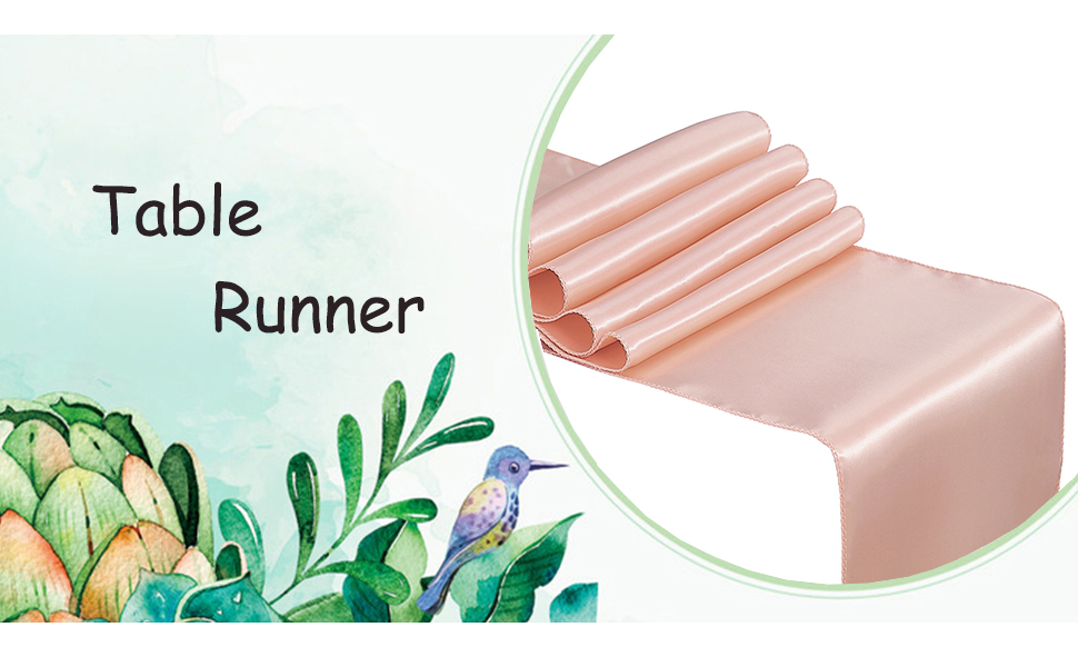 WENSINL Blush Pink Table Runners 10 Pack Satin Table