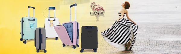 Valise à main de 20 pouces Poche avant pour ordinateur portable Valise de cabine ABS+PC 