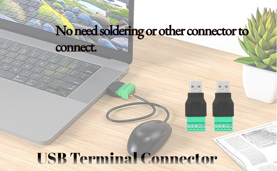 2 x USBStecker A, 5poliger SchraubanschlussAdapter Anschluss USBzu