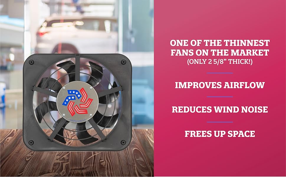 Flex-a-lite 123 Lo-Profile S-Blade Electric Puller Fan, Fans