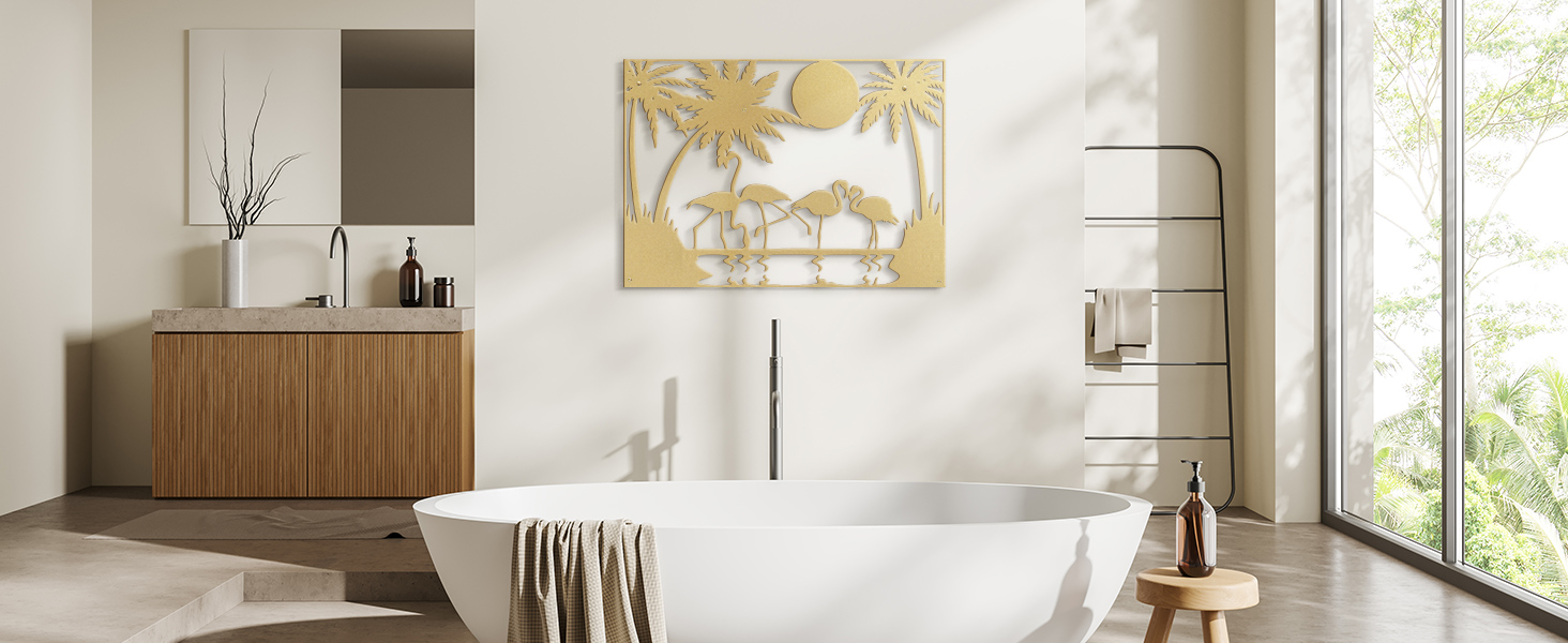 SIGNLEADER Metal Wall Art Decor Arched Window Frame Tree