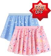 WYHDY Girls Dance Ballet Skirt Leotard Kid Toddler Chiffon Skirt Sparkly Pull On Wrap Tie Dance-wear