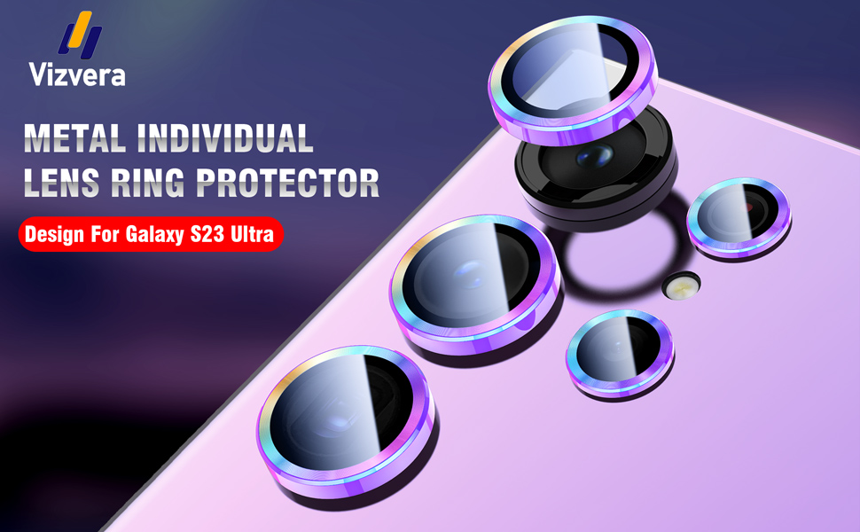 Vizvera [Pack of 5 for Samsung Galaxy S23 Ultra Camera Lens Protector