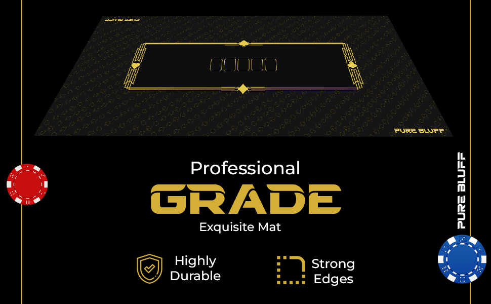 Strong edges black gold professional grade mat highly durable pure bluff Exquisite mat