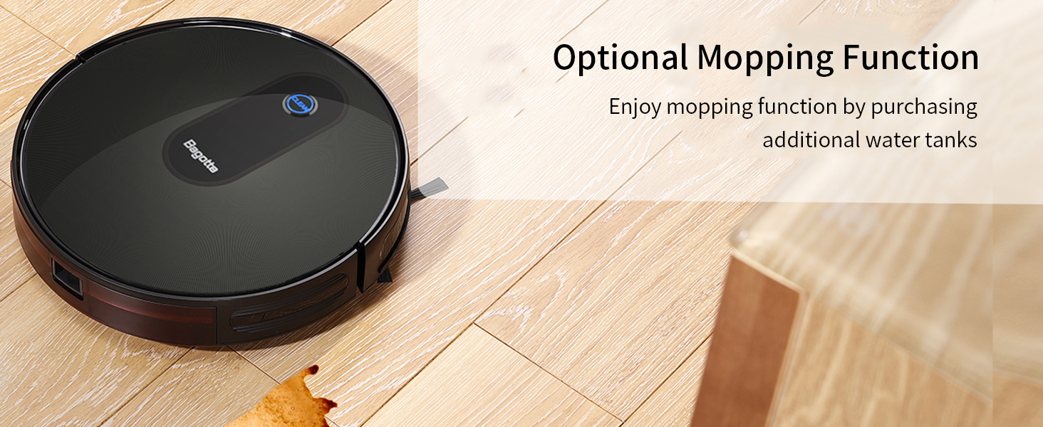 Bagotte BG600 Robot Vacuum Cleaner Mop,Upgraded 1500Pa Strong Suction, 2.7 in, Super Quiet