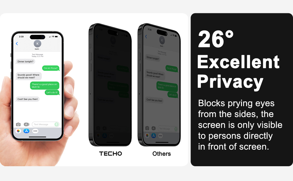 TECHO Privacy Screen Protector Compatible with iPhone 14