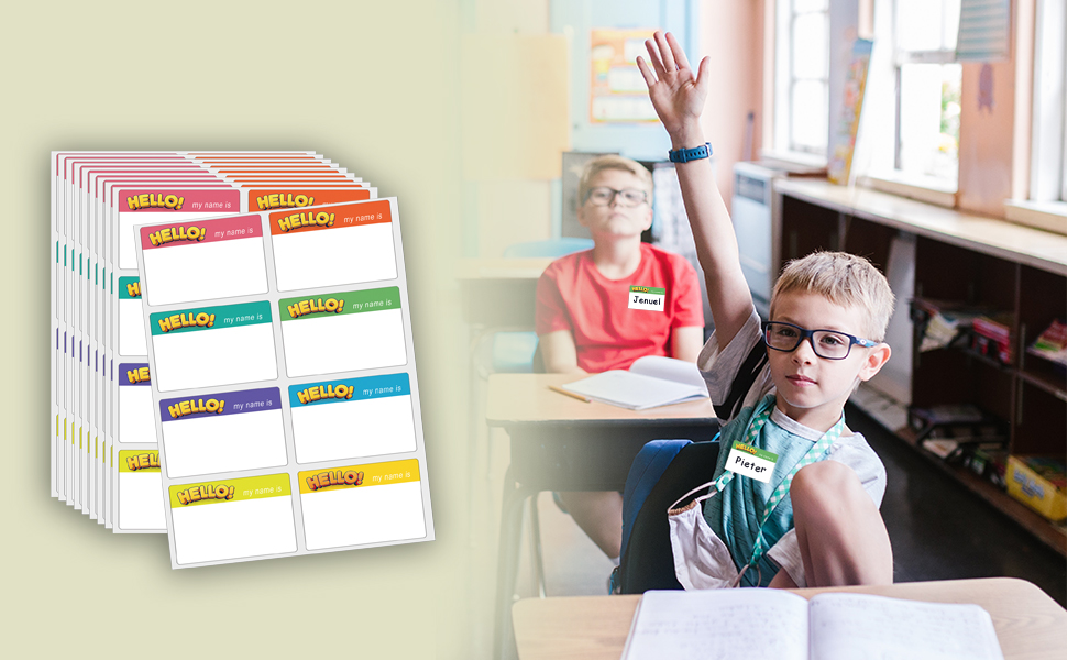 160 Pcs Universal Tags Stickers, 3"x2" Name Tags for