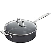 Le Creuset Essential Non-stick Ceramic Sauté Pan with Glass Lid, 4 ¼ qt.