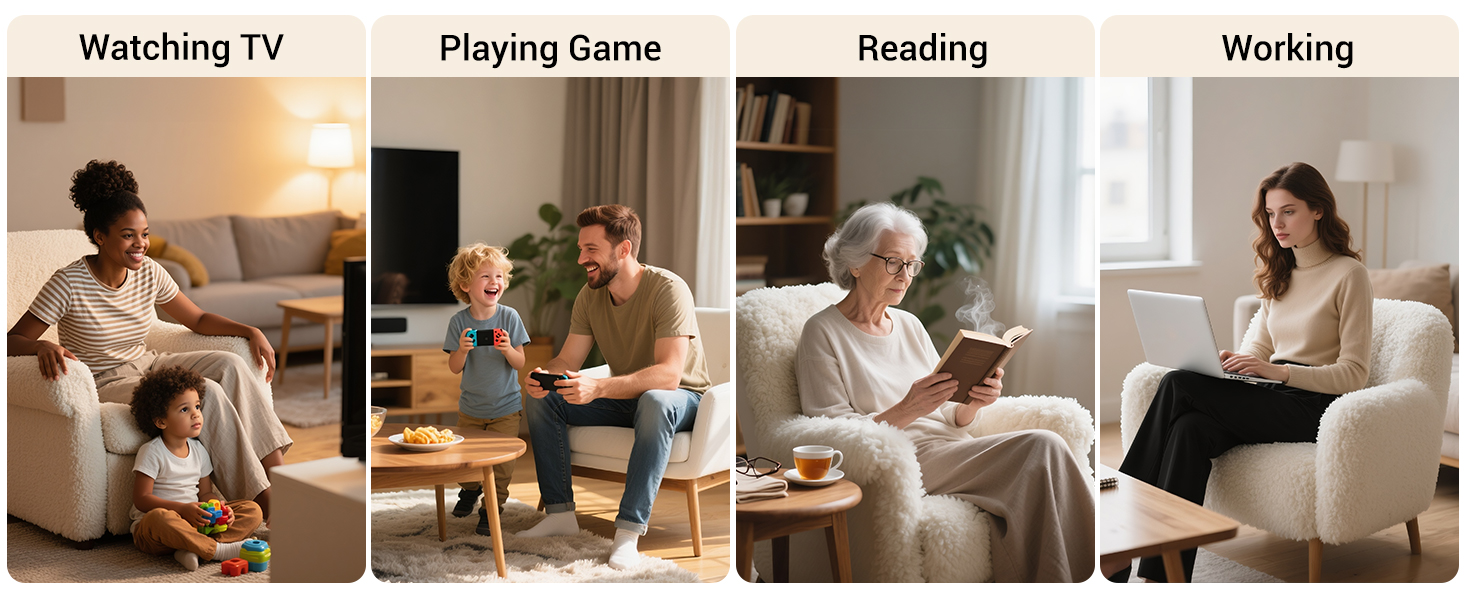 comfort chair for watching videos playing games reading books or relaxing in front of the fireplace