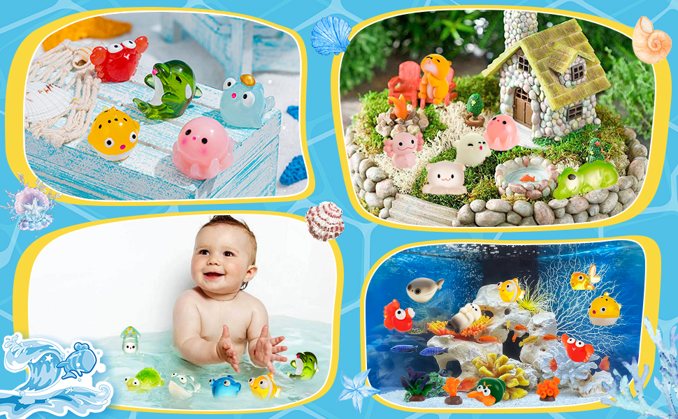 そら海様　しっぽマスコット6 Amazon.com: LHSYFBZ 72Pcs Mini Ocean Resin Animals, Tiny Sea