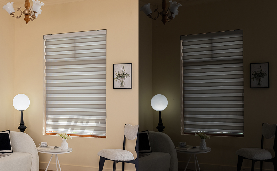 INZEBRIGH Zebra Blinds for Windows, 72" Hx 24" W Roller