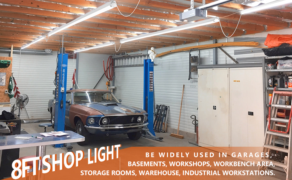 FAITHSAIL Linkable 8FT LED Shop Light, 110W, 12000 LM [Eqv.350W