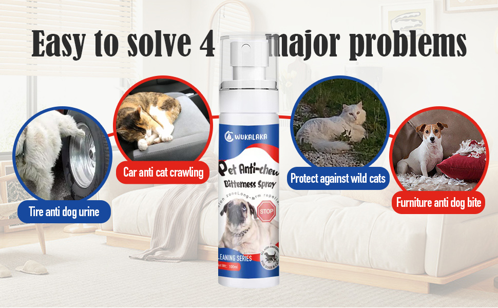 Bitter Apple Spray for Dogs to Stop Chewing, WUKALKA No